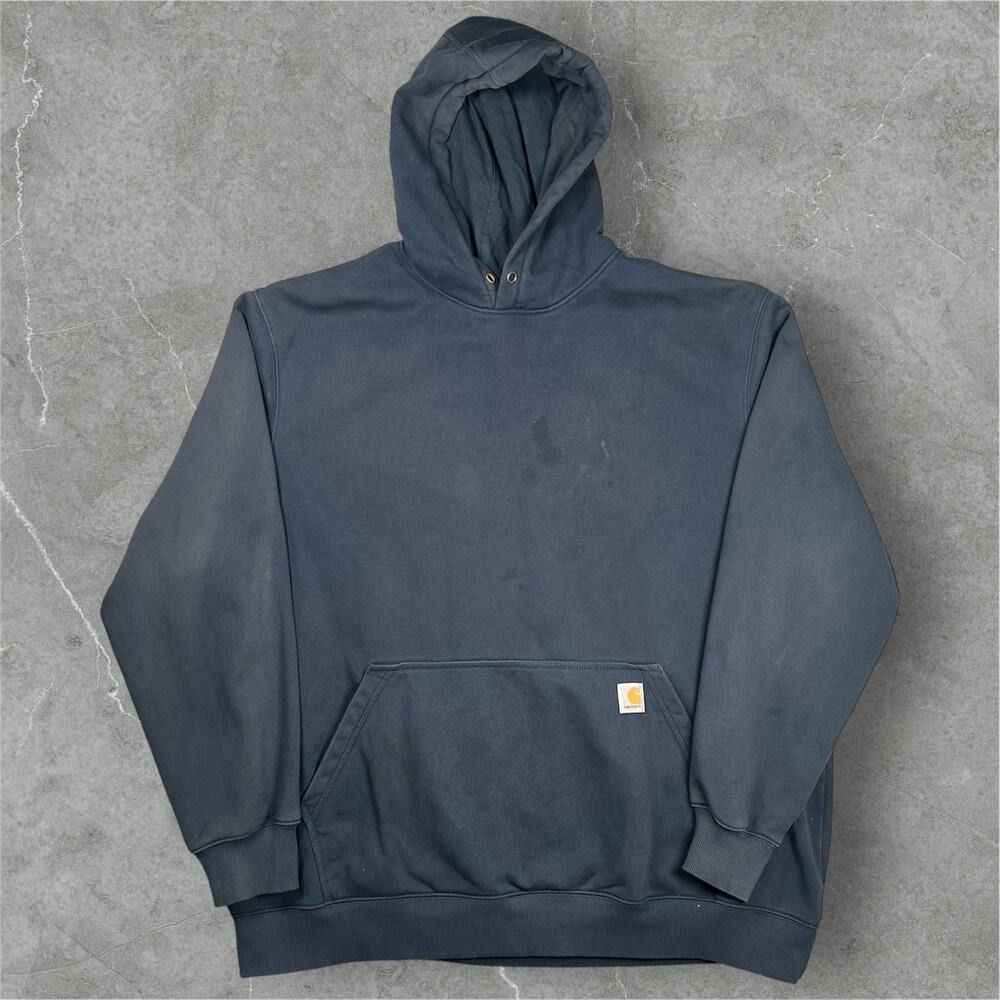 Carhartt Hoodie Mens 3XL Tall Navy Blue Rain Defender Pullover Lined Workwear